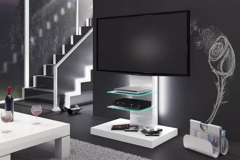 TV tumba Marino ar LED · Balts · 78 × 54 × 132.5 cm