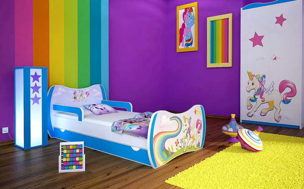 Bērnu gulta Dream L04 160x80 DM15 ar stelāžu Guļamvietas platums: 80 cm, Guļamvietas garums: 160 cm, · 104 × 164 × 71 cm