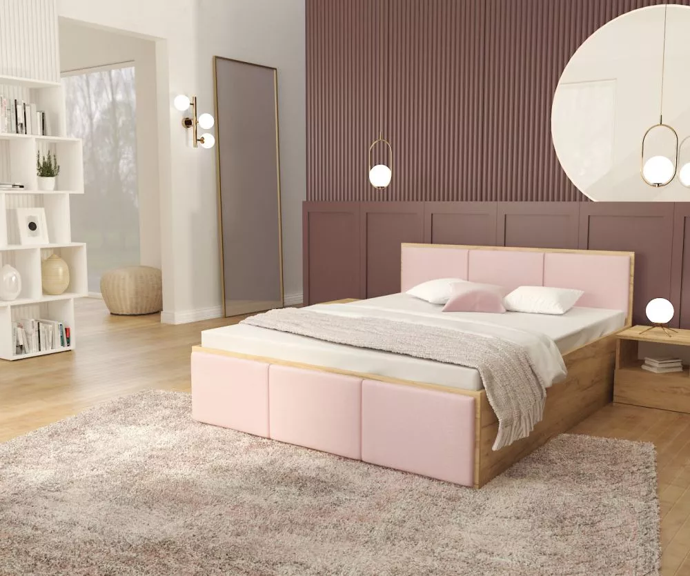 Gulta Panama T Craft D ar stelāžu Guļamvietas platums: 180 cm, Korpusa krāsa: ozols kraft, Guļamvietas garums: 200 cm, s