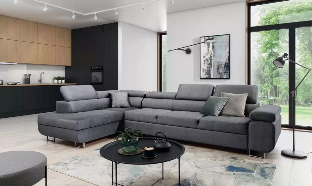 Dīvāns Annabelle Maxi Standard · Grafīts · 203 × 340 × 76 cm