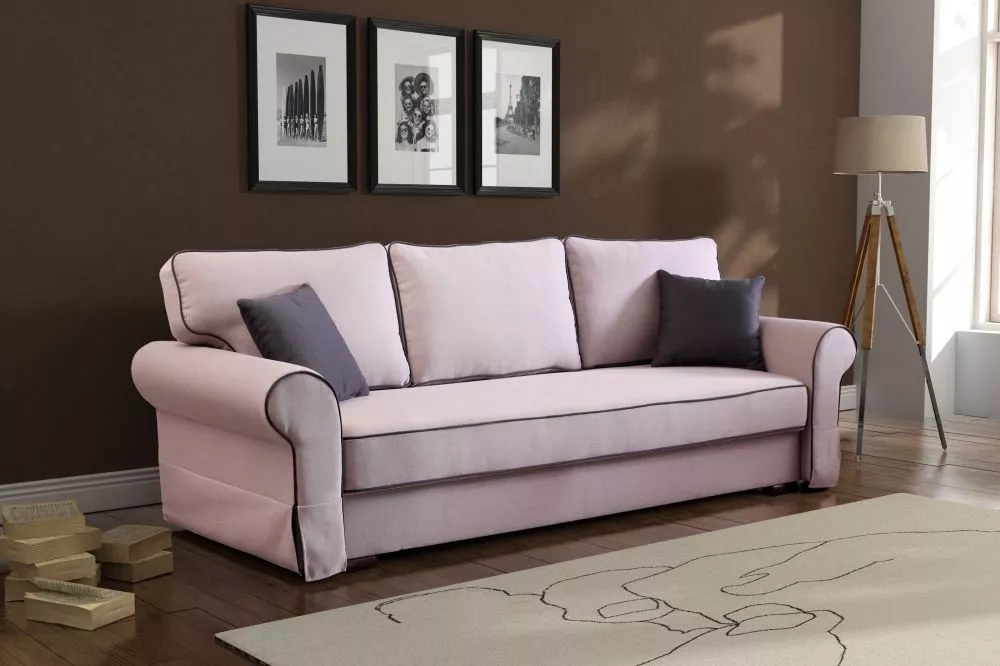 Dīvāns Julietta Standard · Rozā + violets · 100 × 233 × 91 cm
