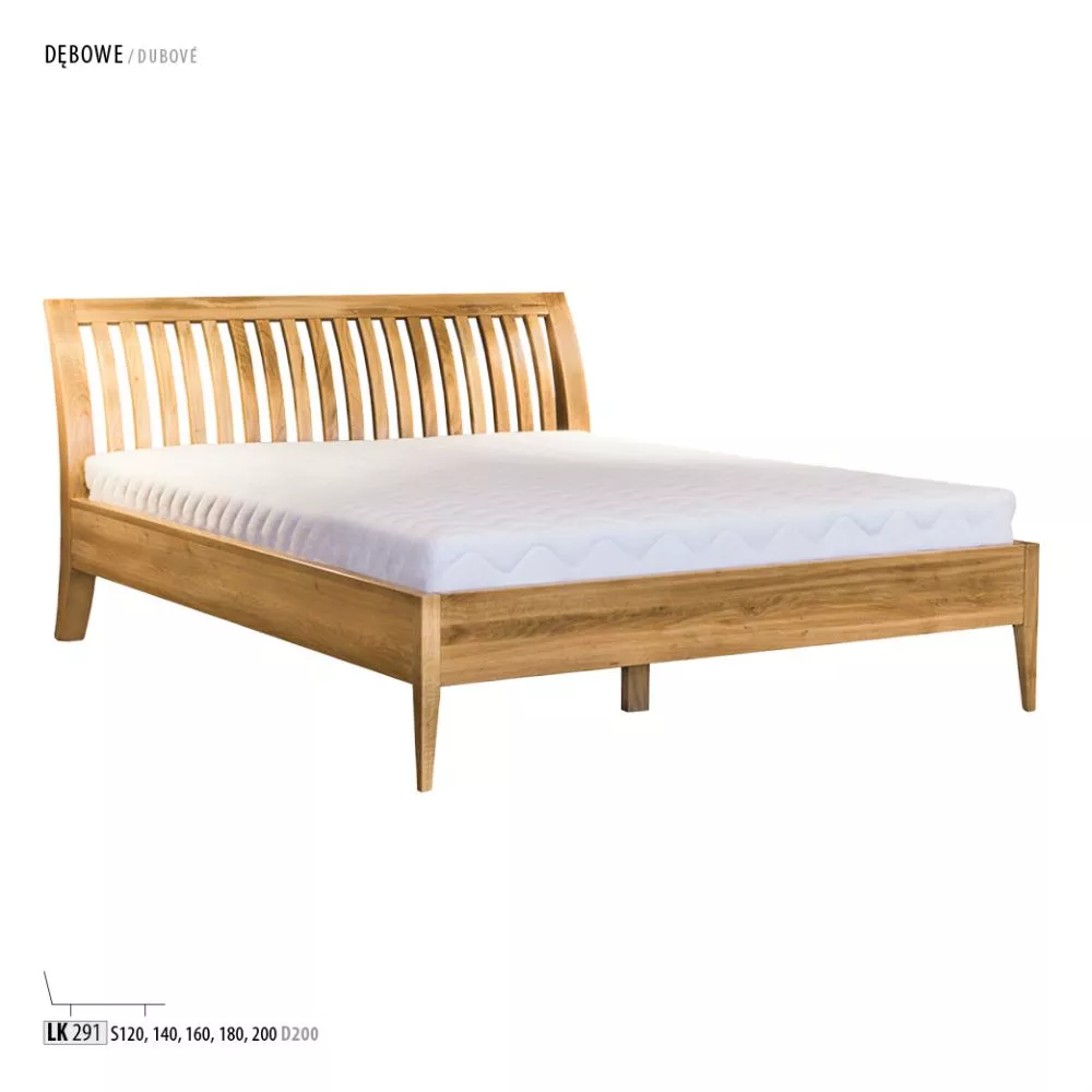 Gulta LK 291 ar stelāžu Guļamvietas platums: 180 cm, Guļamvietas garums: 200 cm, stelāžas tips: koka, · Eiropas ozols · 