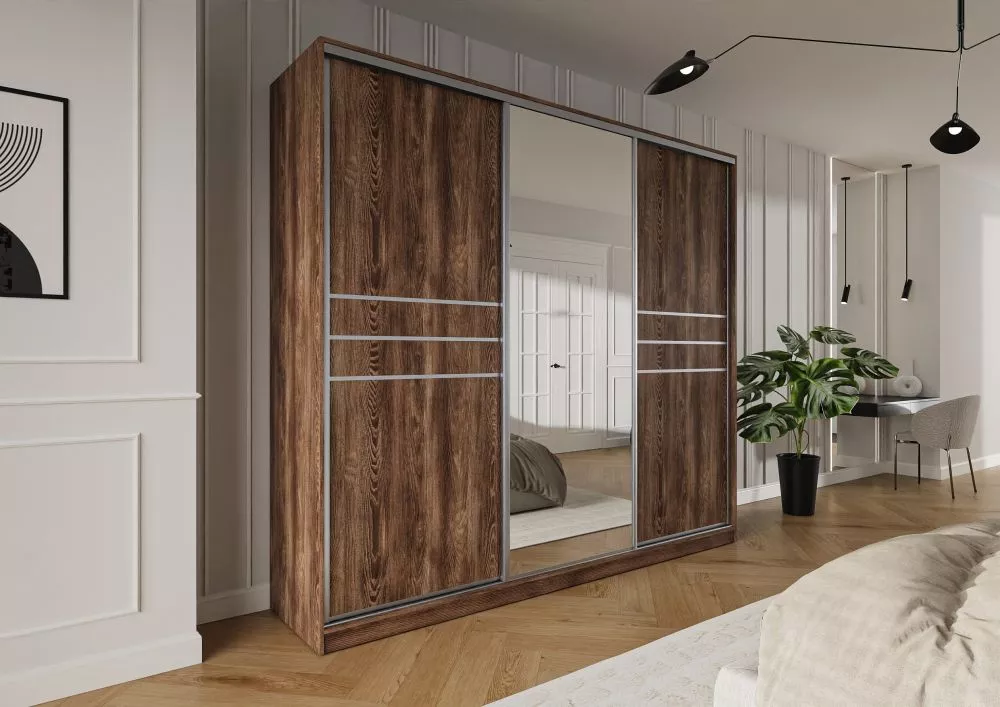 Skapis Trend 9 · Kastanis · 250 × 60 × 245 cm