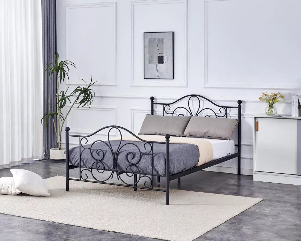 Gulta Panama Comfort ar stelāžu Guļamvietas platums: 140 cm, Guļamvietas garums: 200 cm, · Melns · 145 × 209 × 93 cm