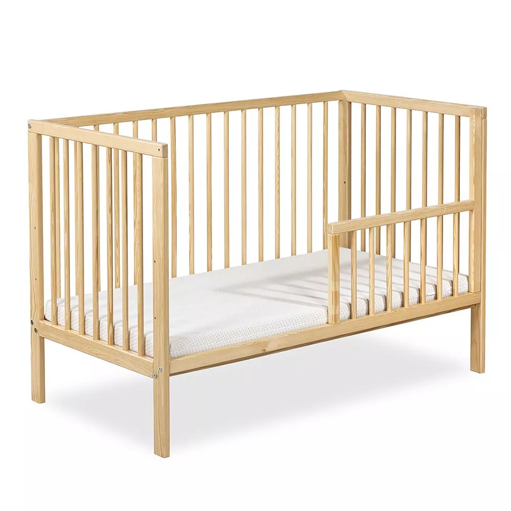 Bērnu gultiņa Frania 120x60 ar stelāžu Guļamvietas platums: 60 cm, Guļamvietas garums: 120 cm, · Priede · 66 × 125 × 82 