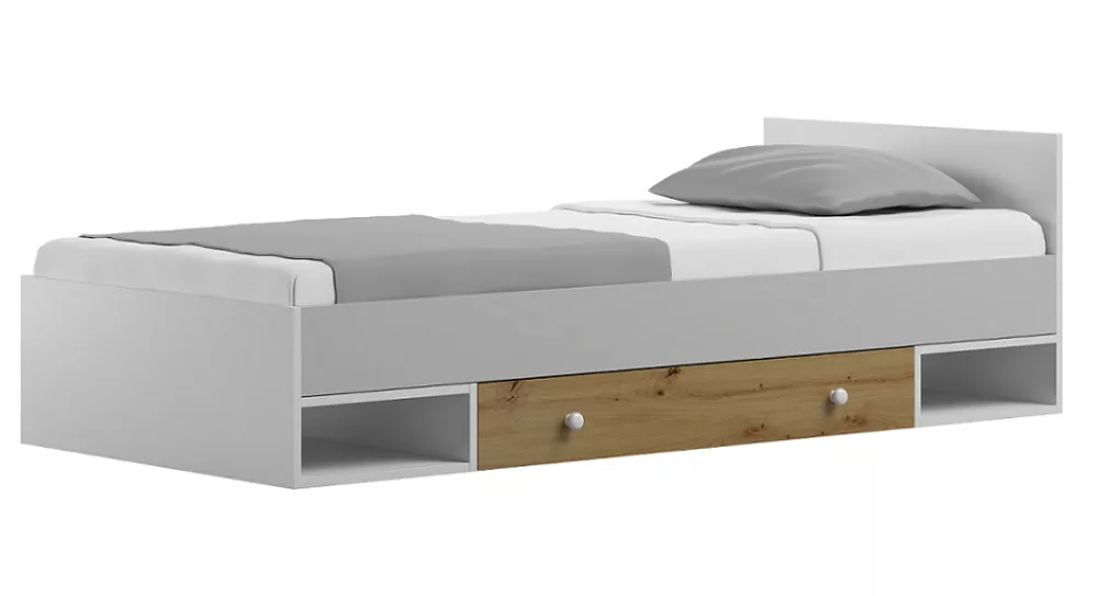 Bērnu gulta Artisan Y18 ar stelāžu Guļamvietas platums: 90 cm, Guļamvietas garums: 200 cm, · 94 × 204 × 64 cm