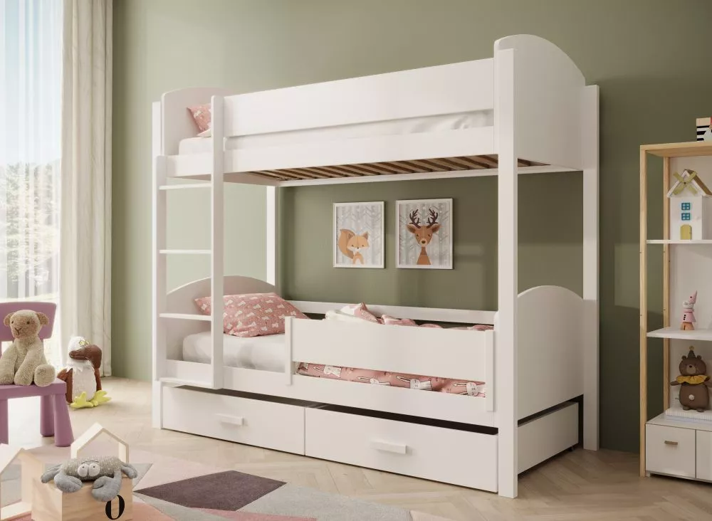 Gulta Jori B ar stelāžam Guļamvietas platums: 90 cm, Guļamvietas garums: 200 cm, stelāžas tips: koka, · Balts · 96 × 212