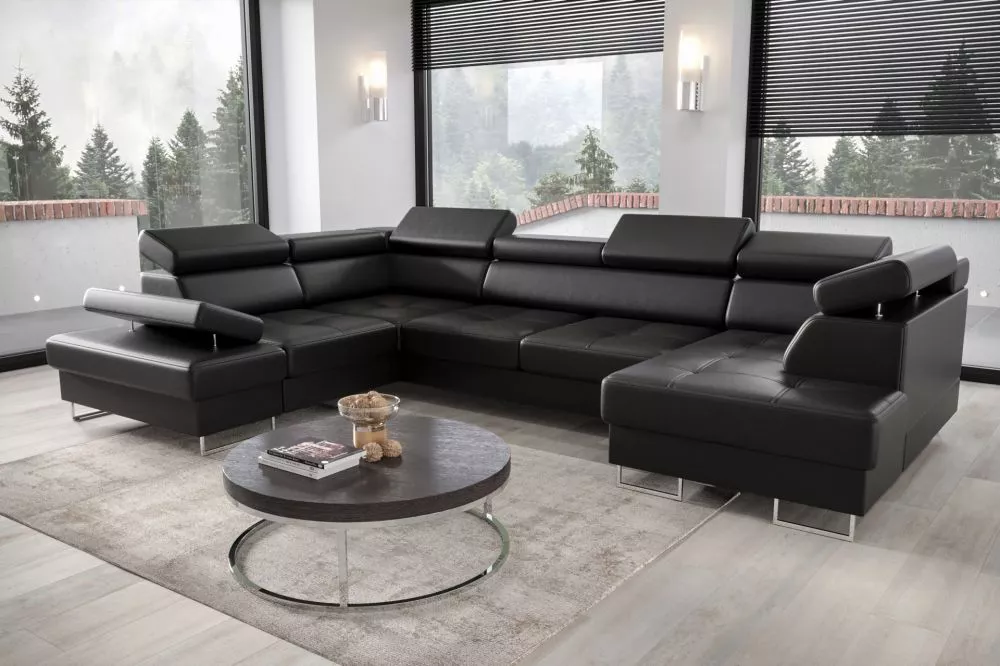 Dīvāns Galaxy Max 2 standard · Melns · 210 × 350 × 74 cm
