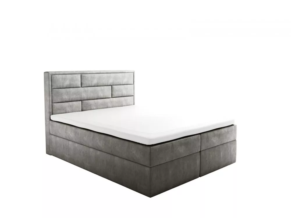 Gulta Fabriano Boxspring Standard Guļamvietas platums: 120 cm, Guļamvietas garums: 200 cm, · Pelēks · 120 × 210 × 110 cm