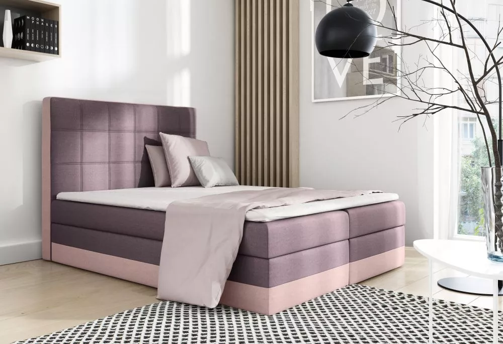 Gulta Lorice Boxspring Premium Standard Guļamvietas platums: 180 cm, Korpusa krāsa: tumši rozā, Guļamvietas garums: 200 