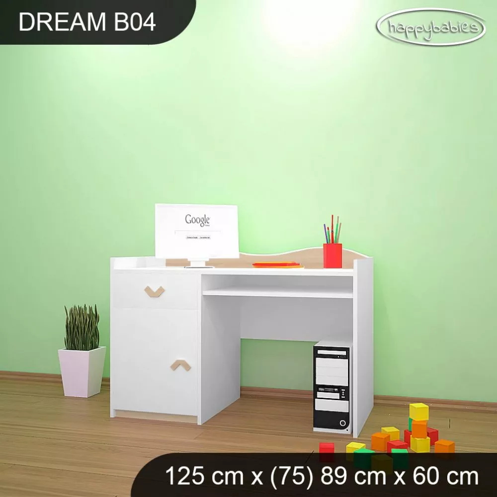 Bērnu rakstāmgalds Dream B04 Maksimālais augstums: 89 cm, · 125 × 75 × 60 cm