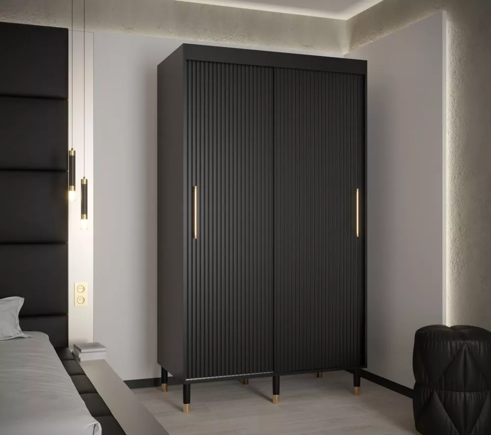 Skapis Calipso Slim 1 · Melns · 120 × 62 × 208 cm