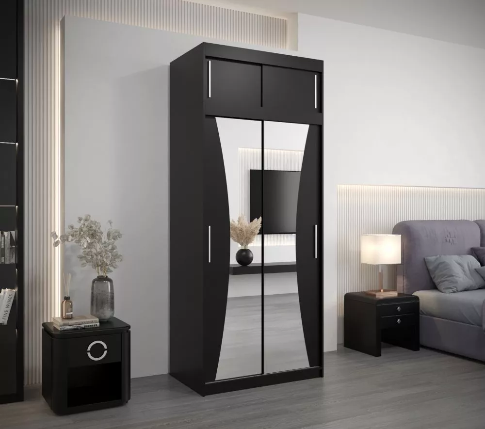 Skapis Monaco Premium · Melns · 100 × 62 × 240 cm