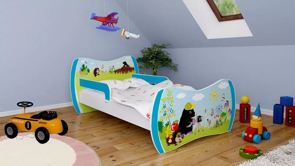 Bērnu gulta Dream L03 160x80 DM18 ar stelāžu Guļamvietas platums: 80 cm, Guļamvietas garums: 160 cm, · 104 × 164 × 71 cm