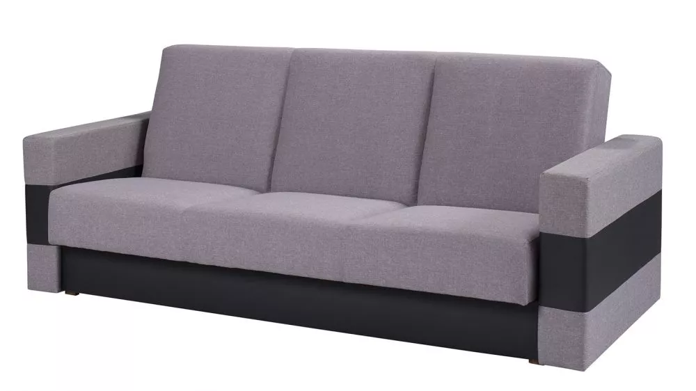 Dīvāns Gordia 3S Standard · Pelēks + melns · 88 × 222 × 89 cm