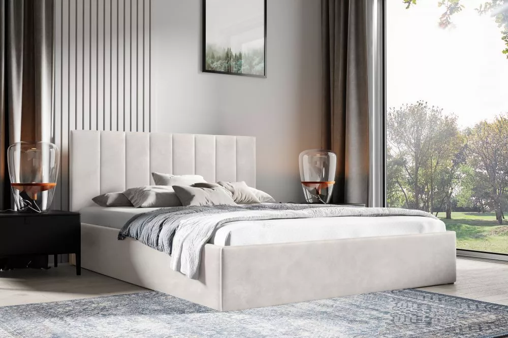 Gulta Lucy 2 ar stelāžu Guļamvietas platums: 160 cm, Guļamvietas garums: 200 cm, · Krēma · 168 × 210 × 92 cm