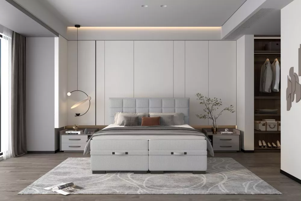 Gulta Semeno Boxspring Guļamvietas platums: 180 cm, Guļamvietas garums: 200 cm, · 204 × 211 × 118 cm