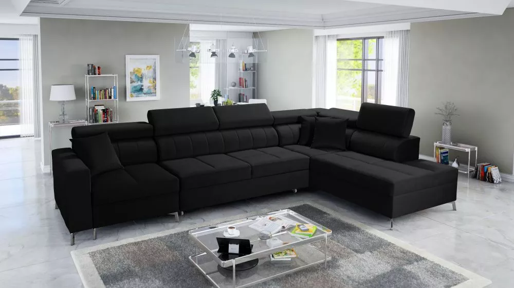 Dīvāns Side 10 Maxi Standard · Melns · 217 × 344 × 83 cm