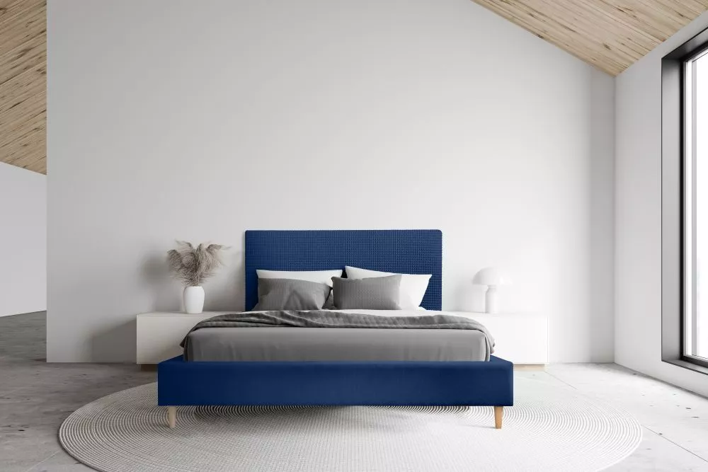 Gulta Paris Standard ar stelāžu Guļamvietas platums: 160 cm, Guļamvietas garums: 200 cm, stelāžas tips: koka, · Zils · 1
