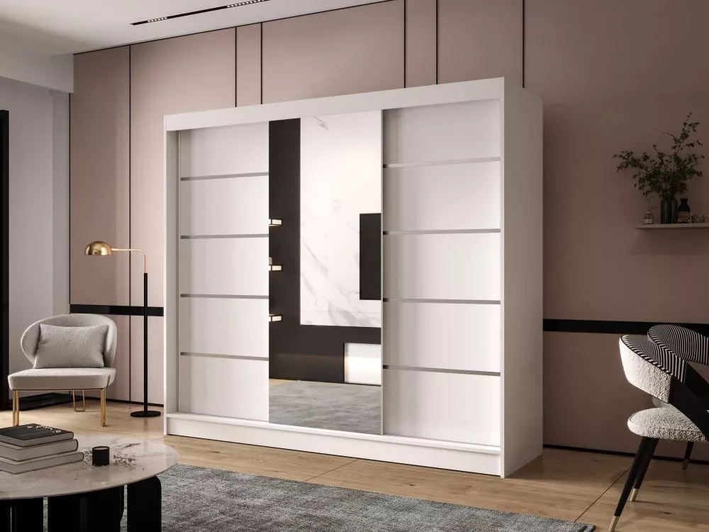 Skapis Dallas 6 · Balts · 200 × 58 × 215 cm