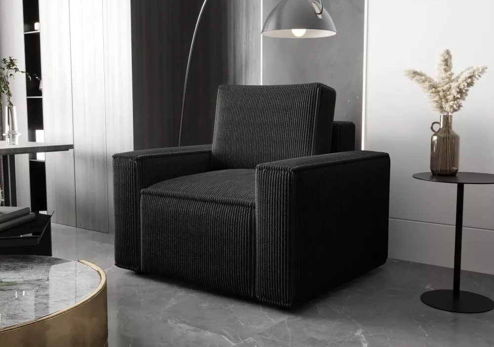 Mīksts krēsls Ambro 1S standard · Melns · 102 × 90 × 85 cm