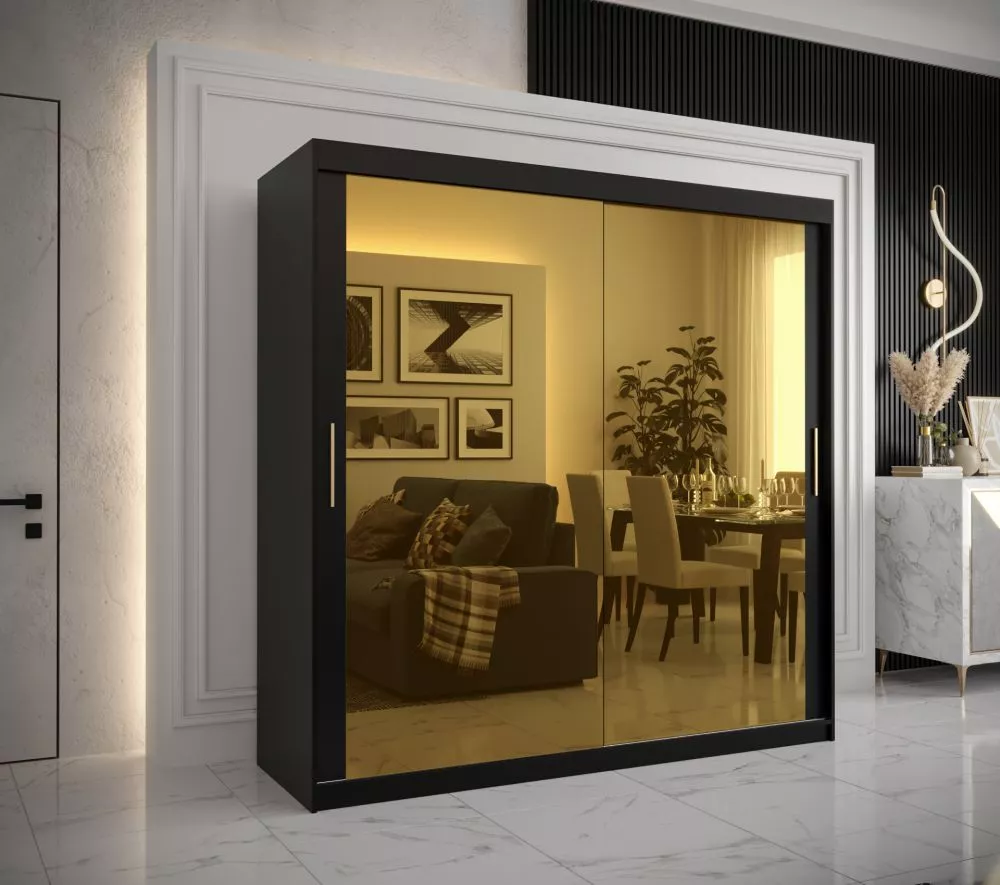 Skapis Golden T3 · Melns · 200 × 62 × 200 cm