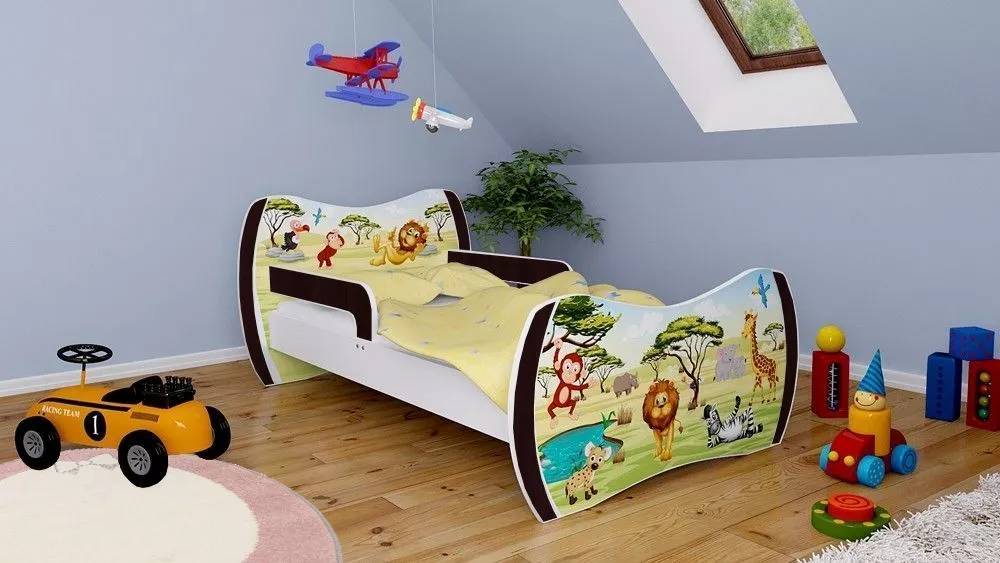 Bērnu gulta Dream L05 180x90 DM33 ar stelāžu Guļamvietas platums: 90 cm, Guļamvietas garums: 180 cm, · 114 × 184 × 71 cm