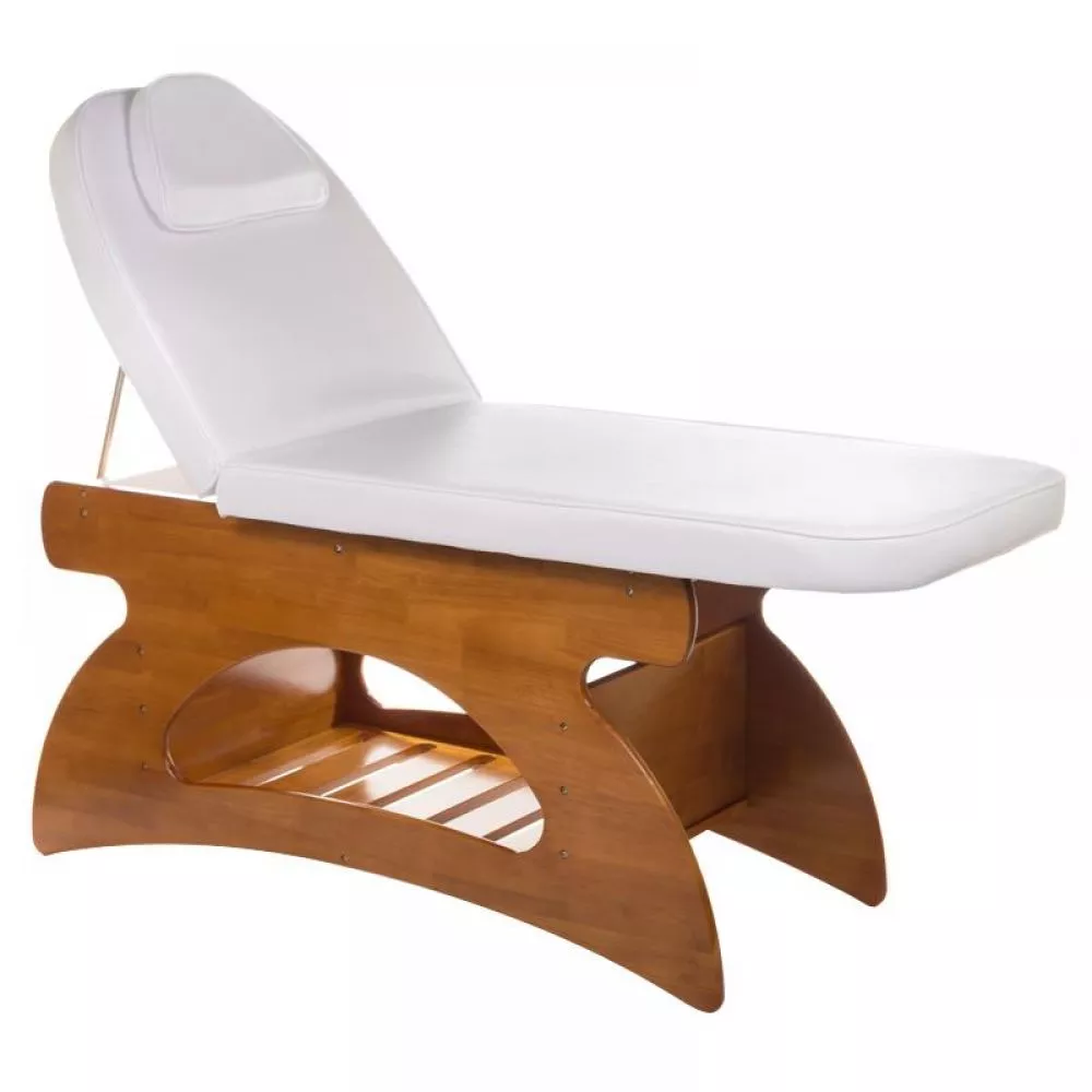 Kosmetologu kušete BD-8241 Elementu krāsa: rieksts, Sēdekļa platums: 70 cm, · Balts · 184 × 70 cm