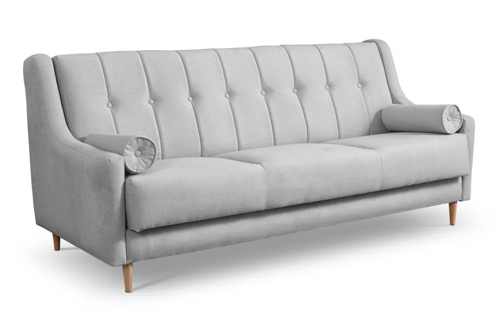 Dīvāns Platon 3S Beech Standard · Gaiši pelēks · 94 × 205 × 91 cm