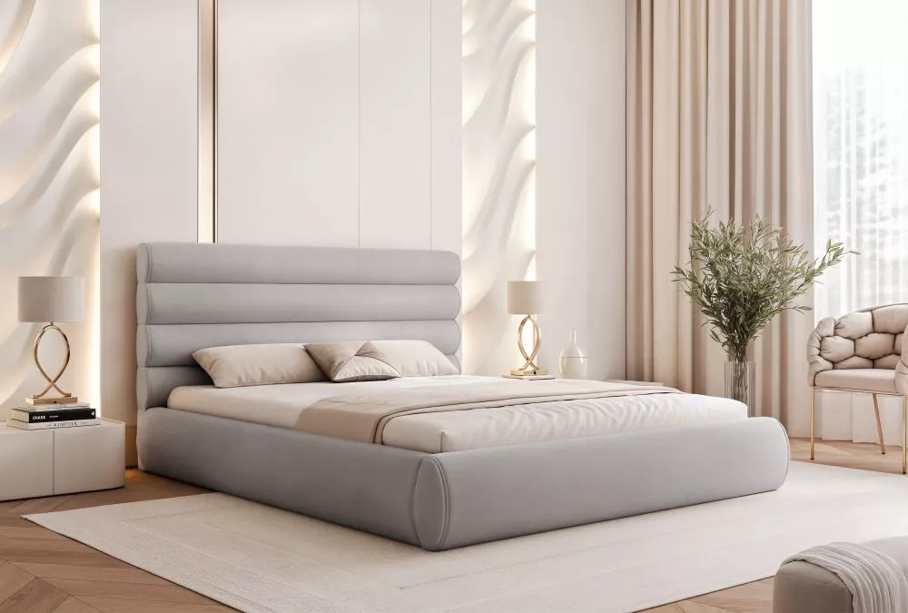 Gulta Boston Standard ar stelāžām Guļamvietas platums: 120 cm, Guļamvietas garums: 200 cm, stelāžas tips: koka, · Pelēks