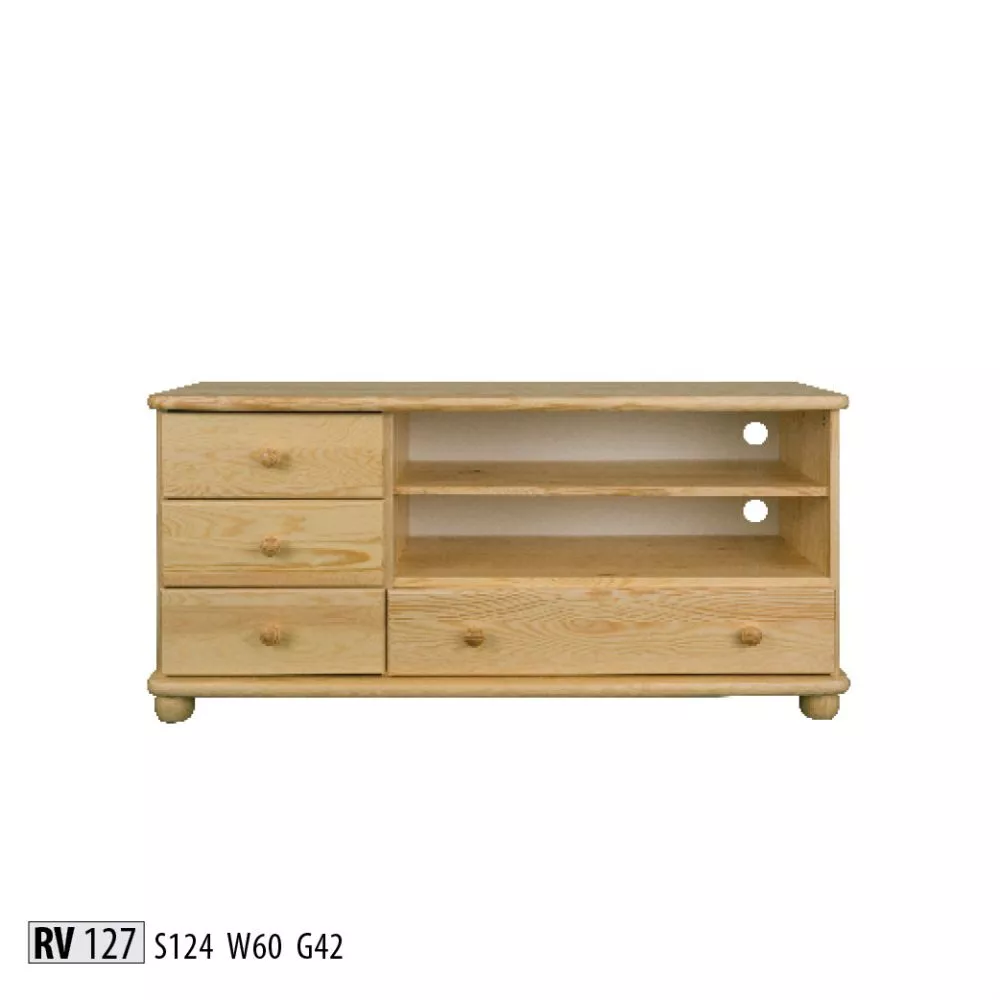 TV tumba RV 127 · Priede · 124 × 42 × 60 cm