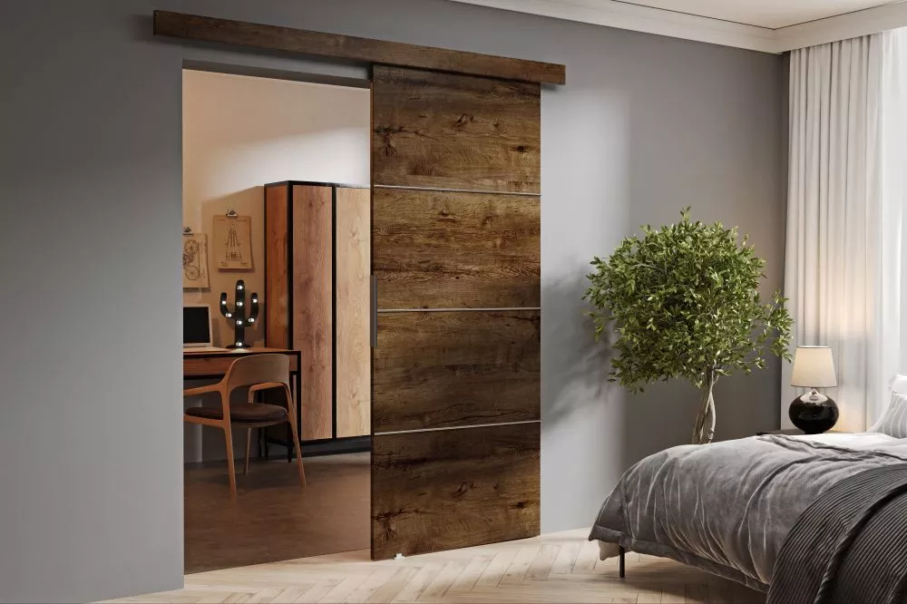Bīdāmās durvis Malibu Plus · Tumšais osis · 66 × 205 cm
