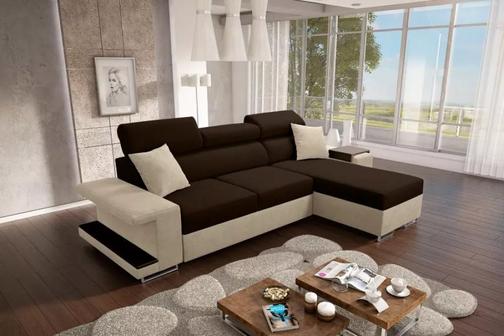 Dīvāns Vector 1 Maxi Standard · Brūns + bēšs · 182 × 300 × 97 cm