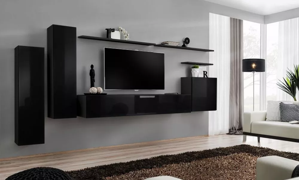 Sekcija Switch 1 · Melna · 330 × 40 × 160 cm