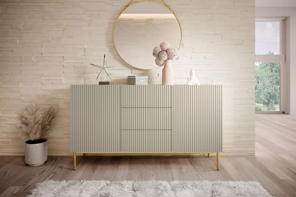 Kumode Nicole K150 2D3SZ Gold · Gaiši bēšs · 150 × 45 × 85 cm