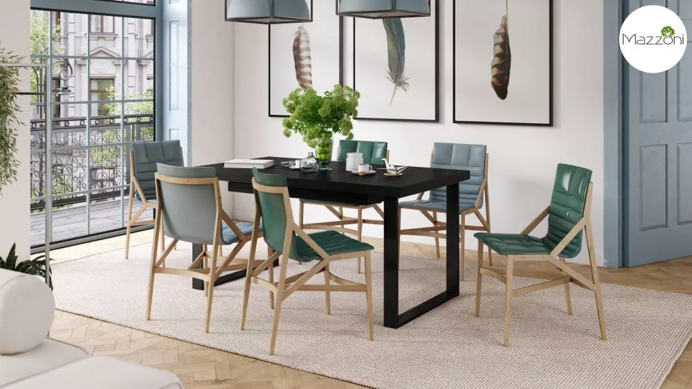 Galds Avella 160-310 · Melns · 160 × 76 × 90 cm