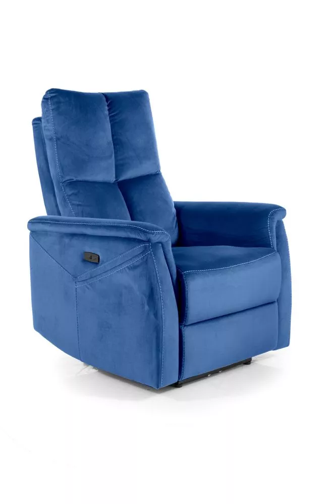 Mīksts krēsls Neptun M Velvet Sēdvietas dziļums: 57 cm, Maksimālais dziļums: 160 cm, · Zils · 76 × 94 × 96 cm