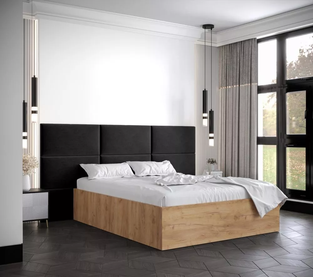 Gulta Bella 2 ar stelāžu Guļamvietas platums: 160 cm, Korpusa krāsa: ozols kraft zelts, Guļamvietas garums: 200 cm, stel