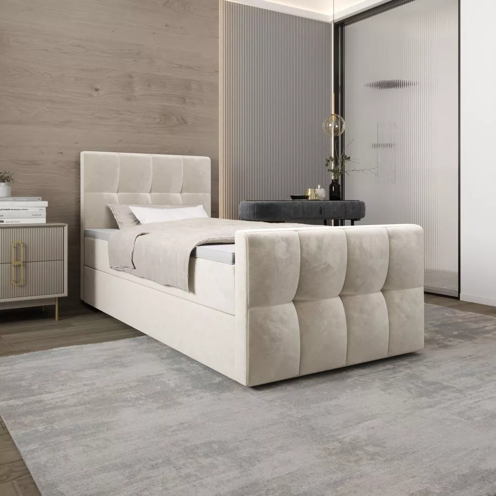 Gulta Manhattan P Boxspring Standard Guļamvietas platums: 80 cm, Guļamvietas garums: 200 cm, · Gaišais krēms · 80 × 218 