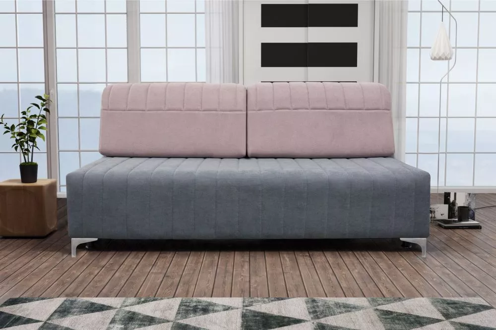 Dīvāns Sydney Comfort standard · Pelēks + rozā · 96 × 202 × 96 cm