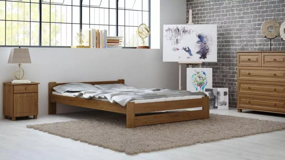Gulta Niwa ar stelāžu Guļamvietas platums: 120 cm, Guļamvietas garums: 200 cm, · Eiropas ozols · 128 × 207 × 50 cm