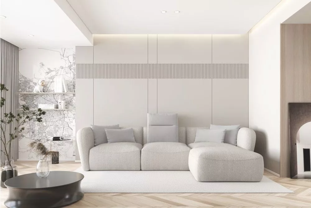 Dīvāns Candelo Mini 80 Standard · Gaiši bēšs · 190 × 308 × 75 cm