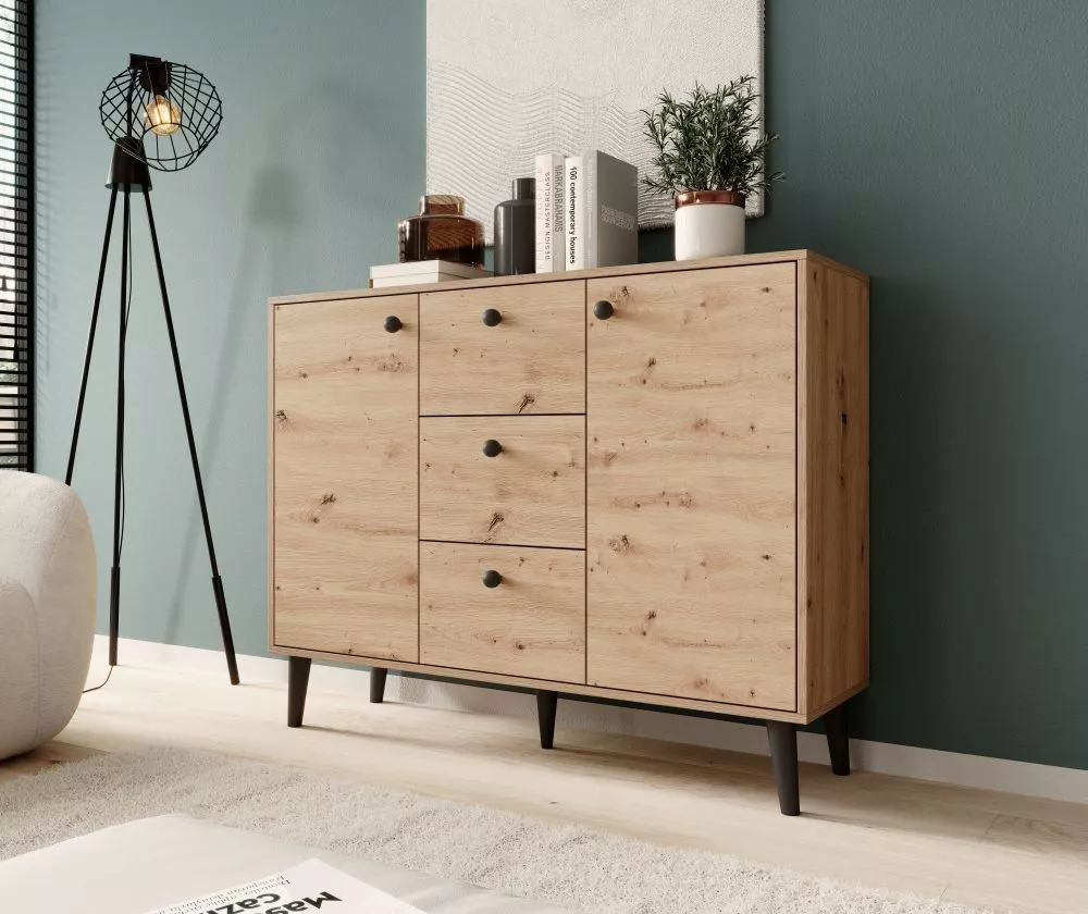 Kumode Besa Black · Ozols artisan · 120 × 35 × 93 cm
