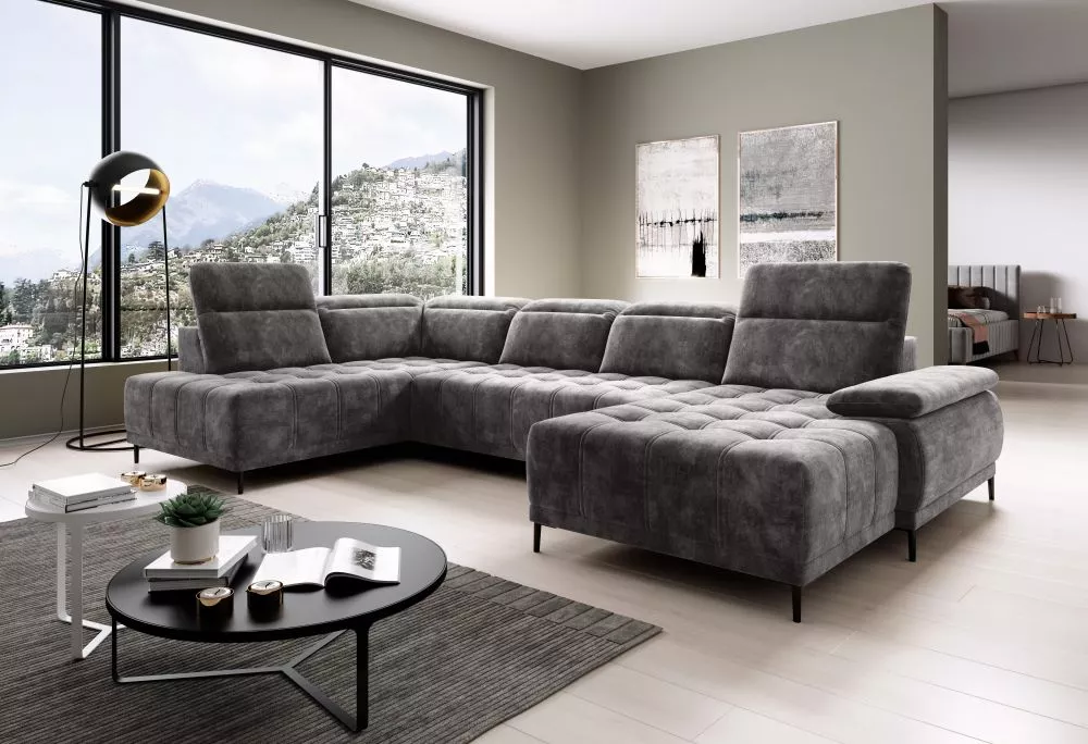 Dīvāns Focus XL Standard · Antracīts · 204 × 352 × 82 cm