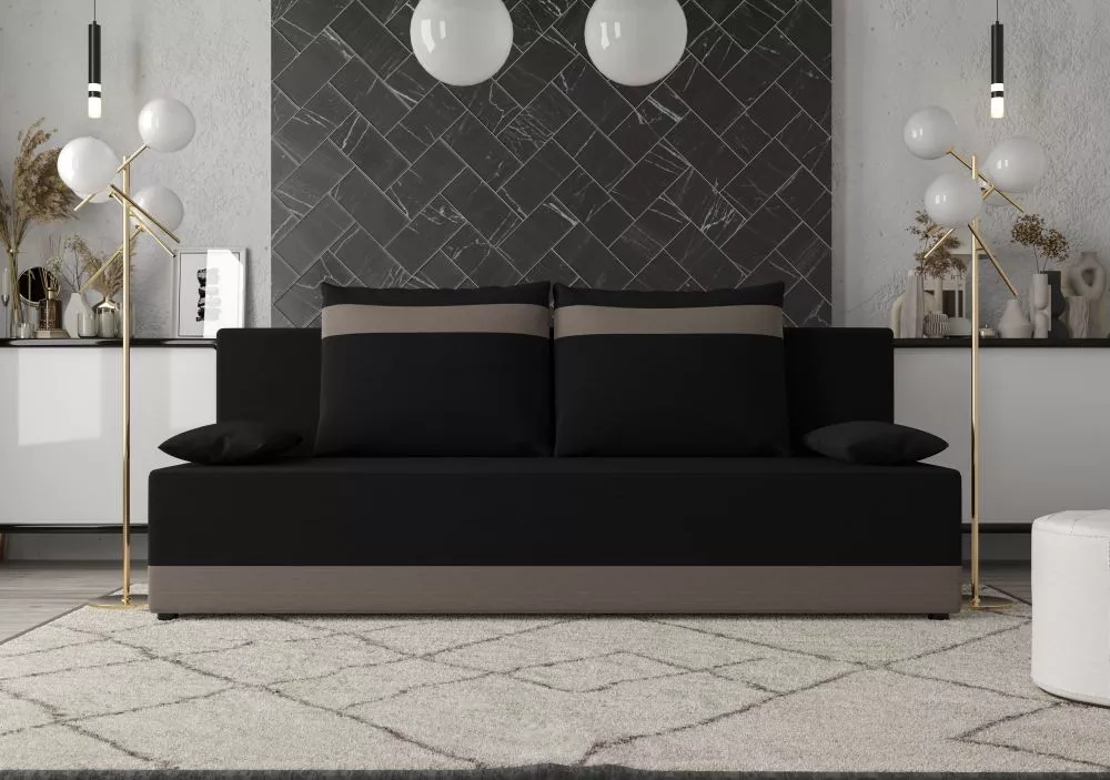 Dīvāns Toledo Sofa Standard · Melns + pelēks · 80 × 200 × 89 cm