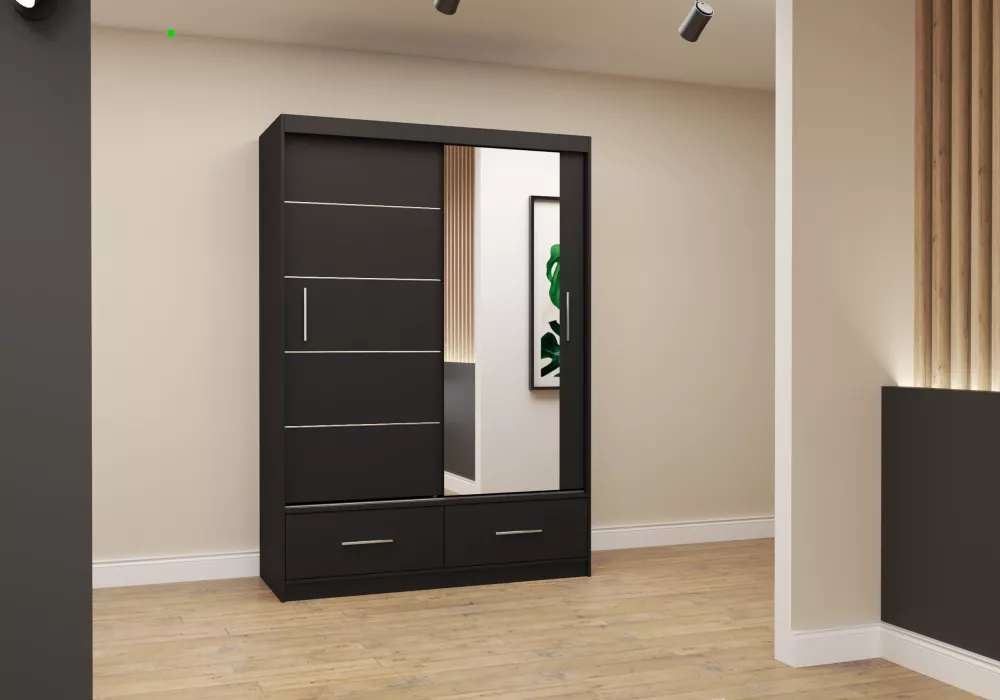 Skapis Florence · Melns · 150 × 61 × 218 cm