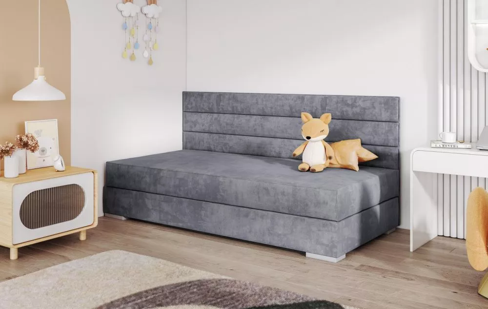 Gulta Faro 2 Boxspring Standard Guļamvietas platums: 90 cm, Guļamvietas garums: 200 cm, · Pelēks · 95 × 205 × 95 cm