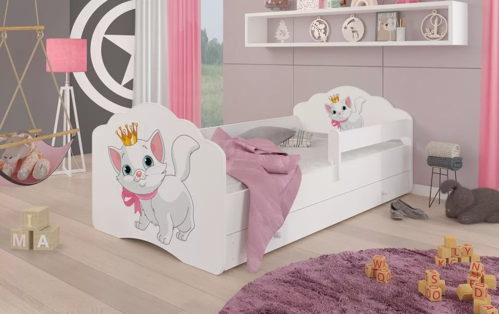 Bērnu gulta Casimo Kitty ar stelāžu Guļamvietas platums: 70 cm, Guļamvietas garums: 140 cm, · 78 × 144 × 58 cm