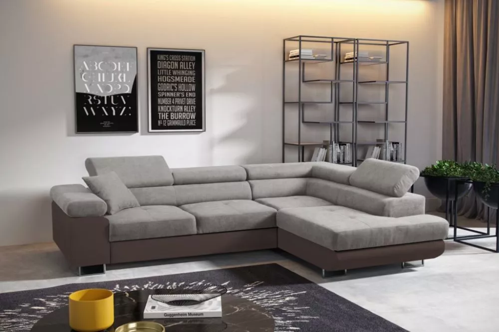 Dīvāns Antos standard · Bēšs + brūns · 202 × 273 × 90 cm
