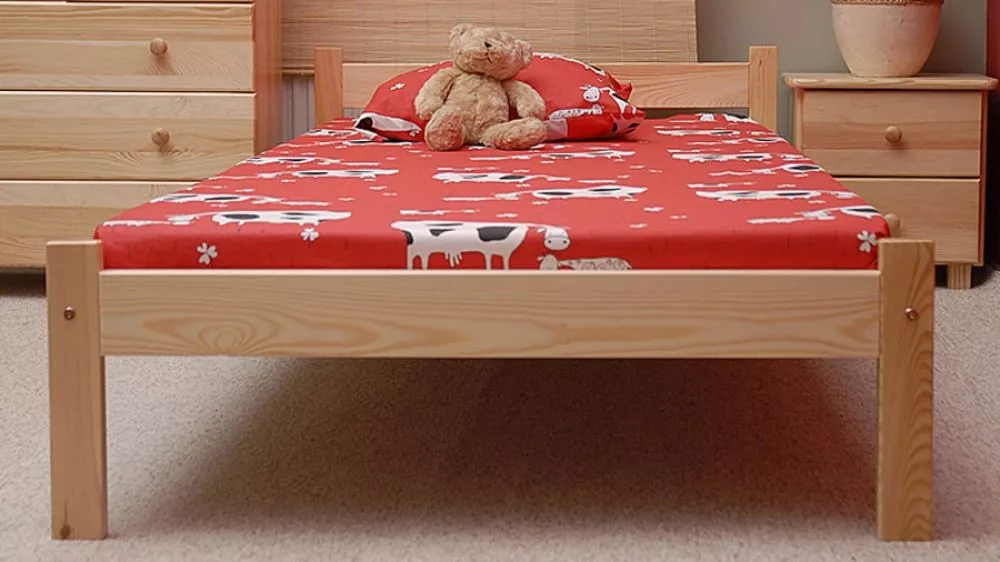 Bērnu gulta Kaja Guļamvietas platums: 90 cm, Guļamvietas garums: 200 cm, · Priede · 98 × 207 × 50 cm
